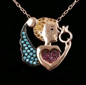 Rose Gold Fairy ring blessing necklace 18"